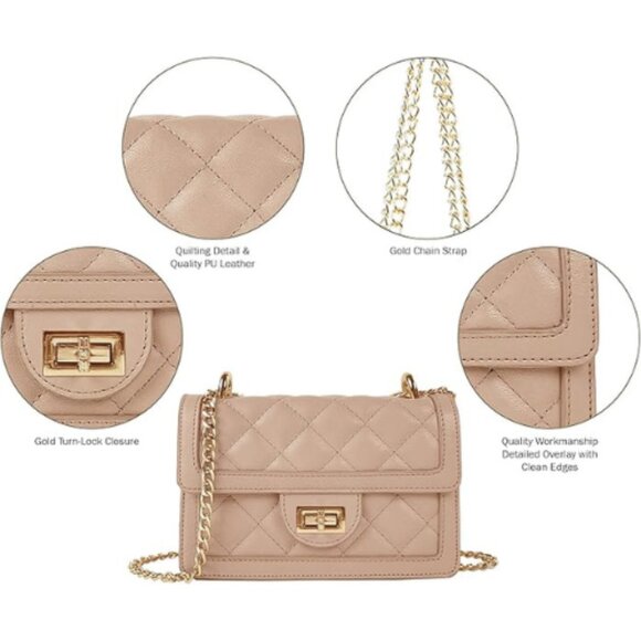 Small Quilted Crossbody Bag Phone Wallet Purse - Picture 4 of 5